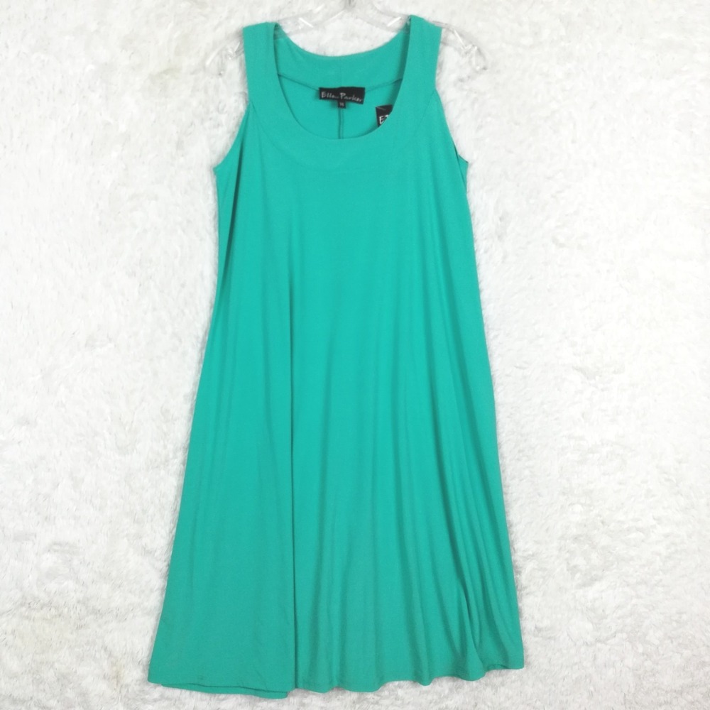 Ellen Parker Womens Slip Dress‎ Teal Sleeveless Knee Length M New